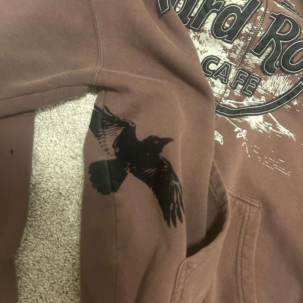 Hard Rock Cafe brown zip up